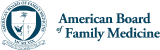 Logo of the American Board of Family Medicine featuring a blue emblem with a shield and text to the right.