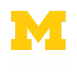 University of Michigan logo featuring a large yellow "M" above the words "University of Michigan" in white letters.